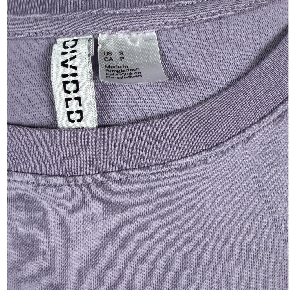 H&M‎ Lavender Heart Tee Small - Soft Girl Coquette Pastel Purple Cotton T-Shirt